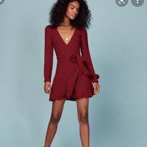 The Reformation Daylon Dress in crimson